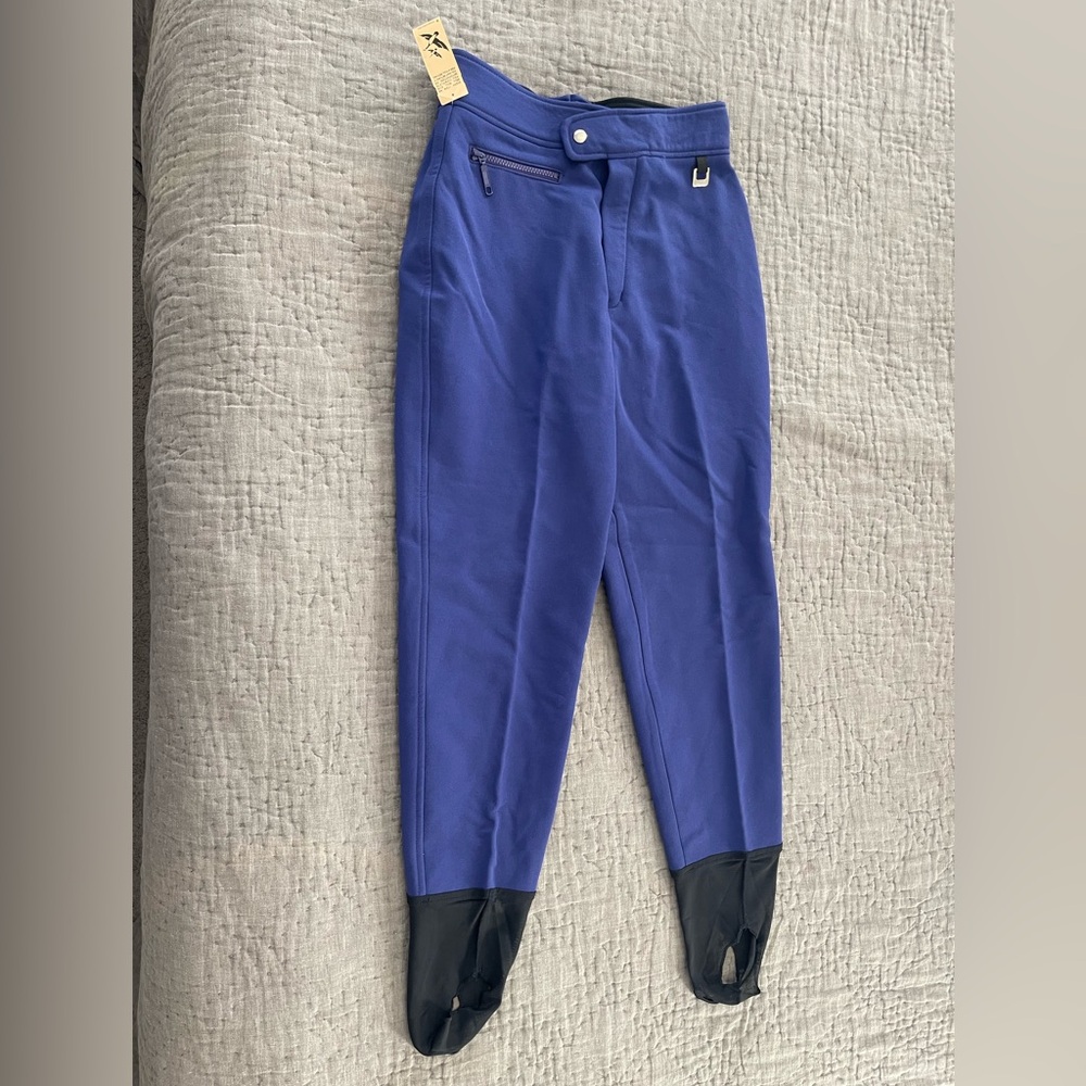 Vintage NWT Eddie Bauer Purple Black Ski Pants Stirrup Sz 10 Outdoor Winter Snow